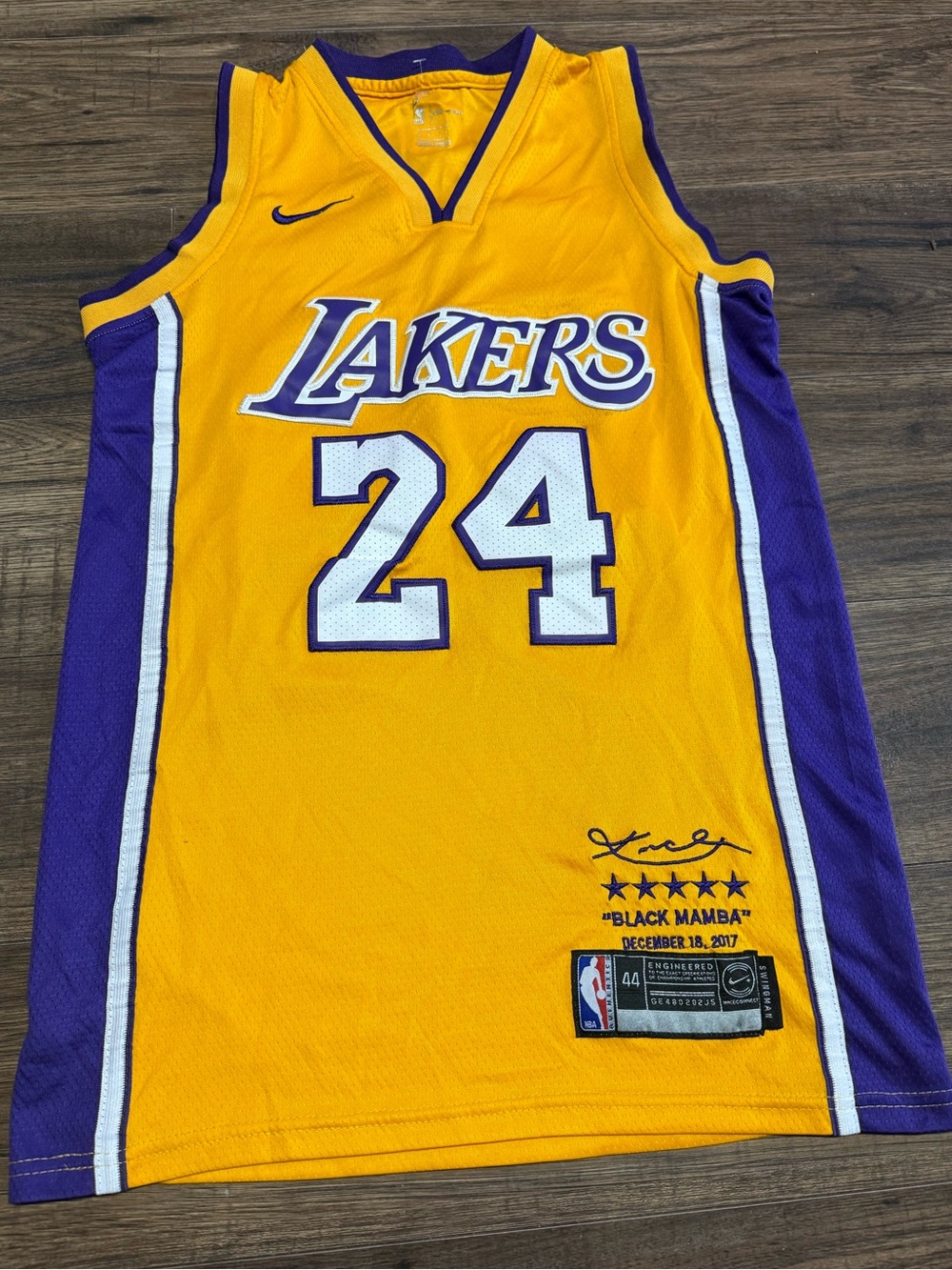 Nike Lakers #24 Gold and Purple Basketball Jersey